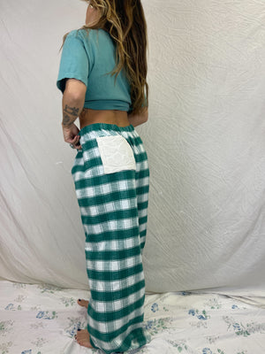 Handmade Tablecloth Pants - Island Plaid