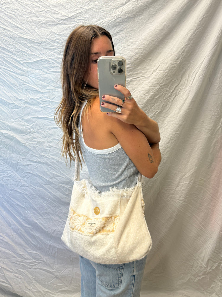 Towel Bag - Cream Fringe
