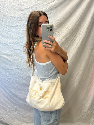 Towel Bag - Cream Fringe