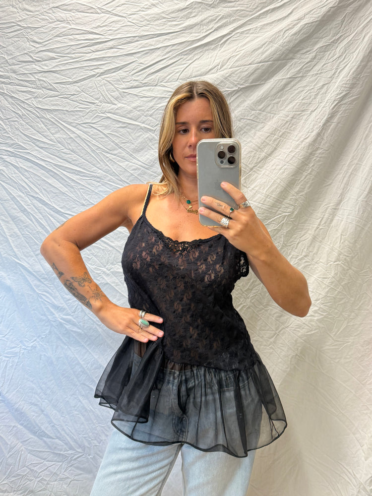Vintage Sheer Ruffle Cami