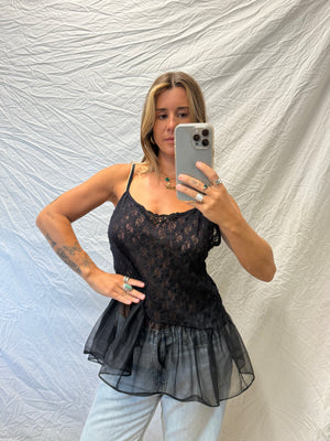 Vintage Sheer Ruffle Cami