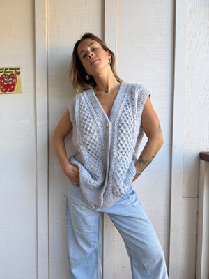 Vtg Chunky Knit Vest