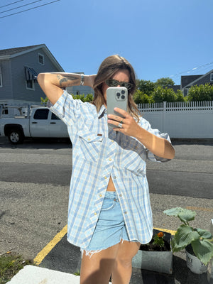 Vintage Wrangler Plaid Button Down