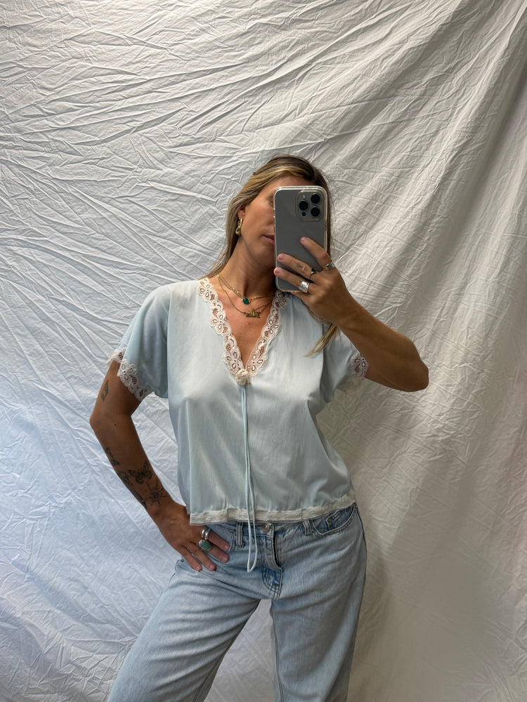 Reworked Lace Slip Top