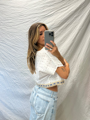 Reworked Cotton Eyelet Top