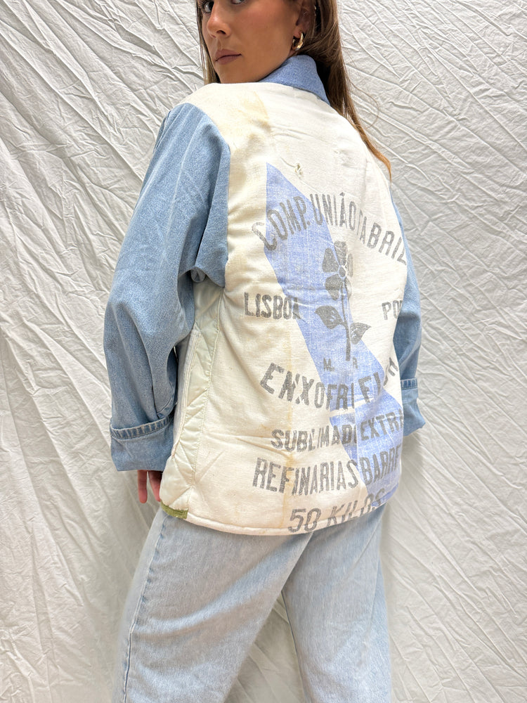 Handmade Jacket - Antique Flour Sack + Denim