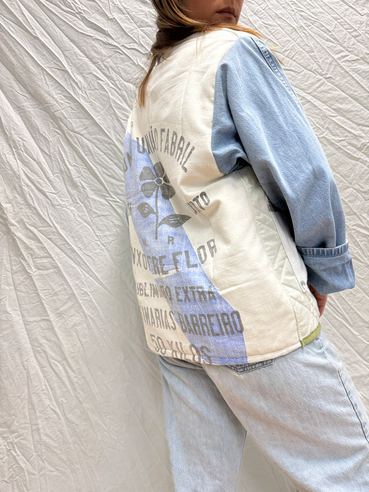 Handmade Jacket - Antique Flour Sack + Denim