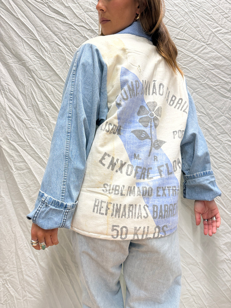 Handmade Jacket - Antique Flour Sack + Denim