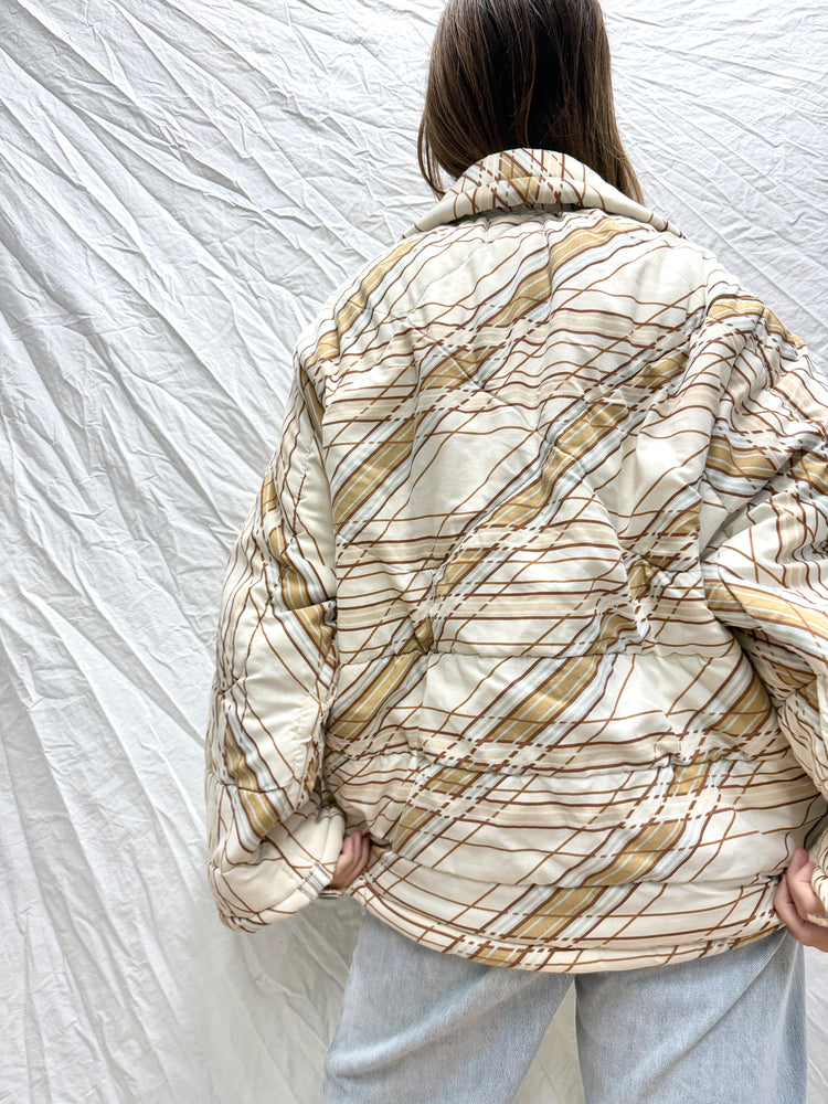 Handmade Puffer Jacket - 70's Stripe