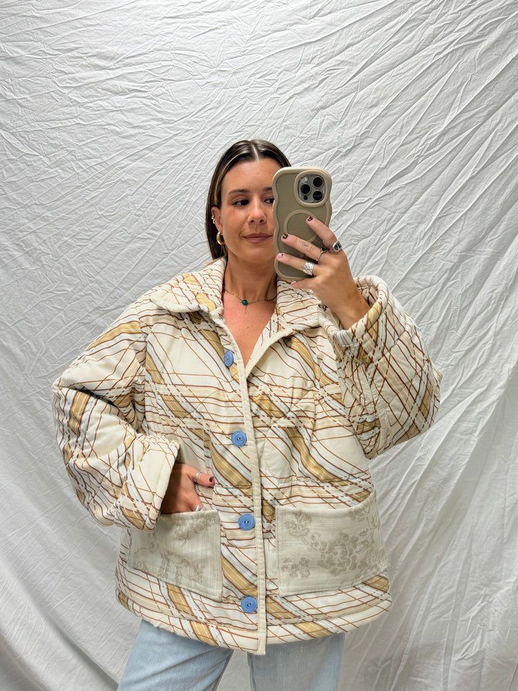 Handmade Puffer Jacket - 70's Stripe