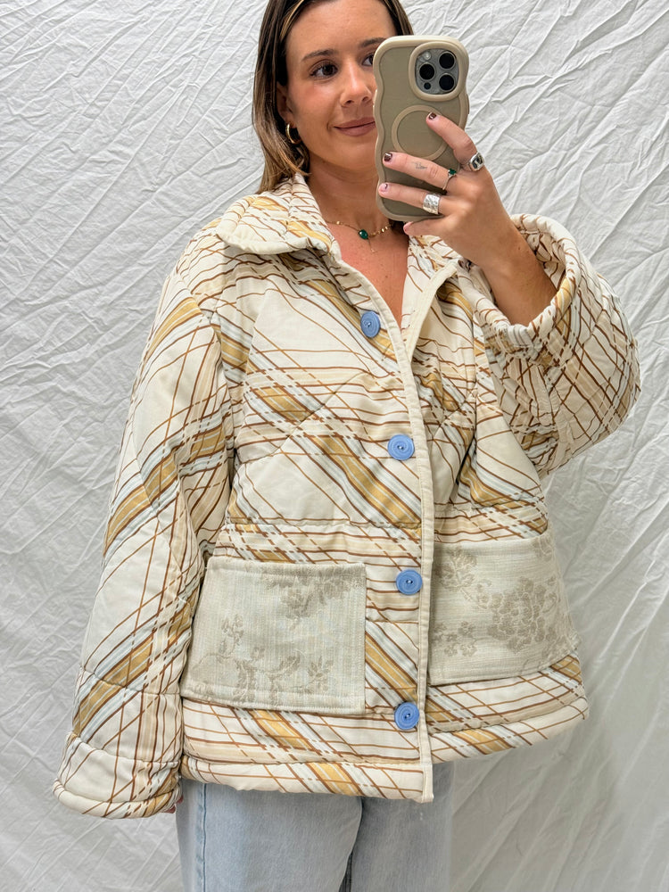 Handmade Puffer Jacket - 70's Stripe