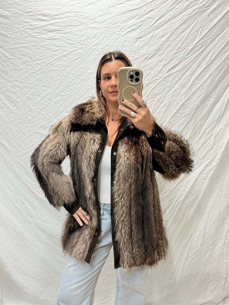 Iconic Vintage Fur + Leather Coat