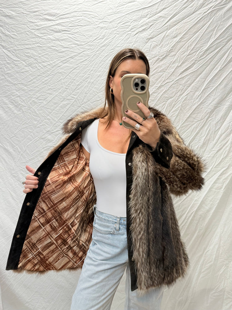 Iconic Vintage Fur + Leather Coat