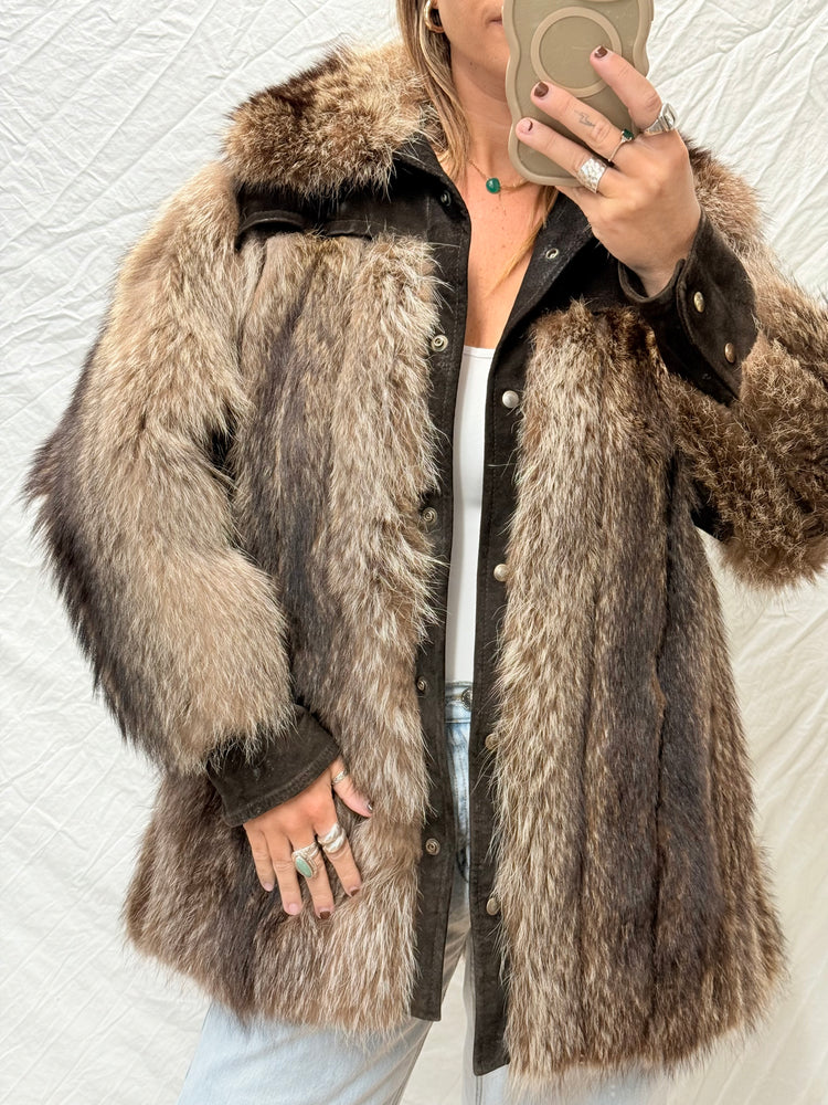Iconic Vintage Fur + Leather Coat