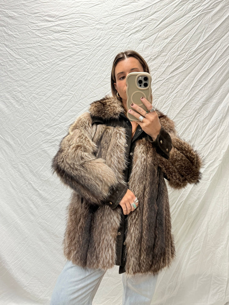 Iconic Vintage Fur + Leather Coat