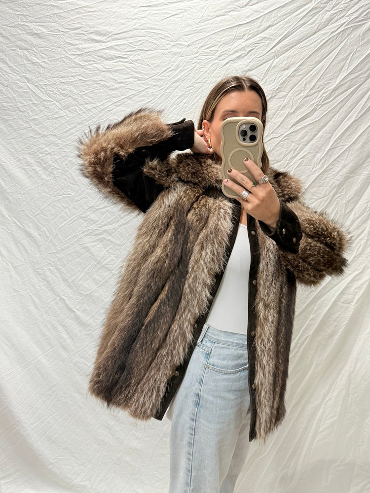 Iconic Vintage Fur + Leather Coat