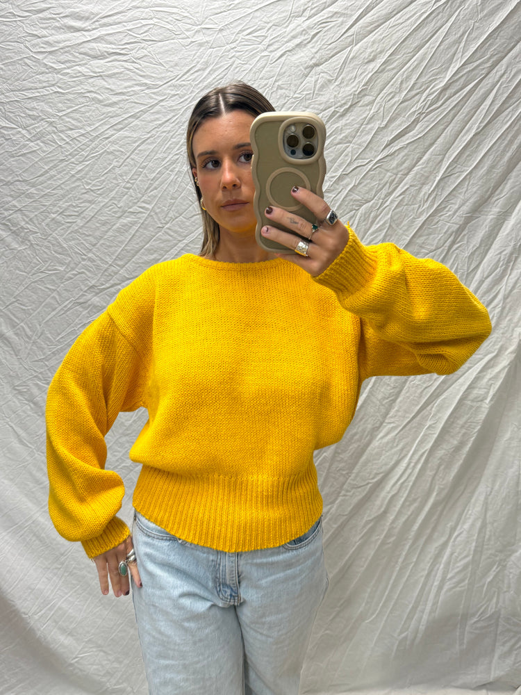 80's Mustard Knit Jumper