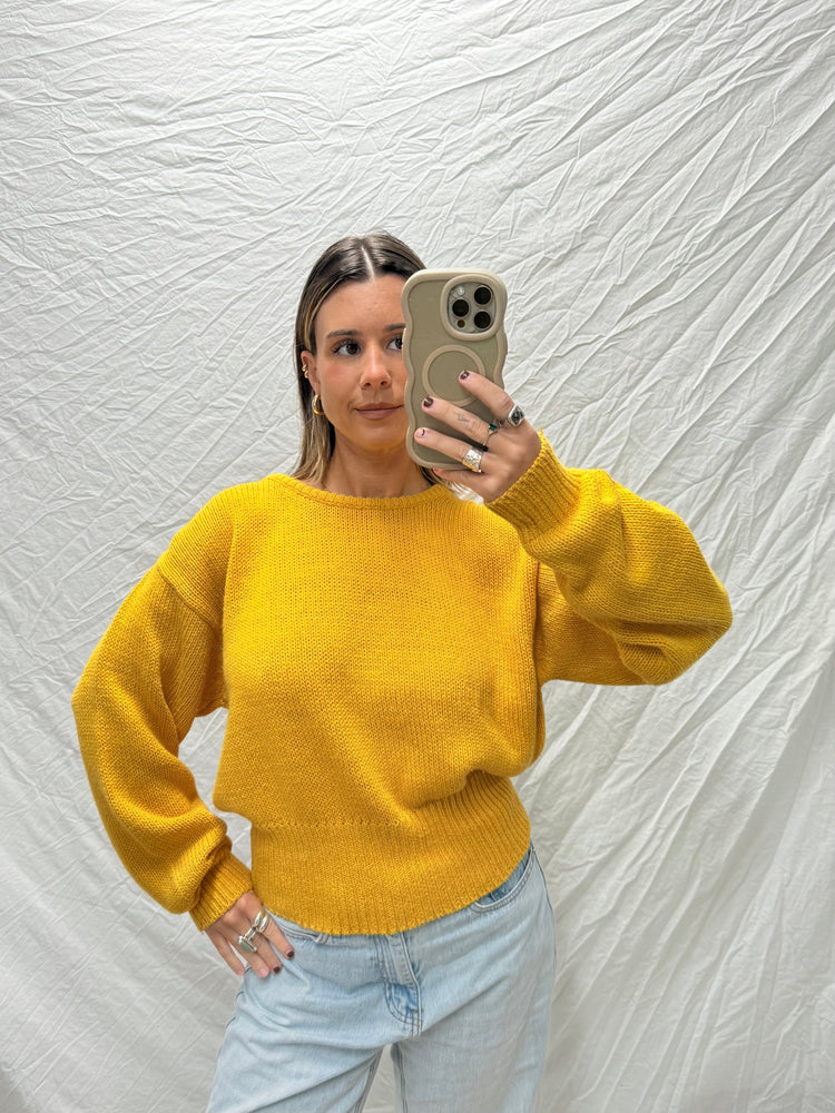 80's Mustard Knit Jumper