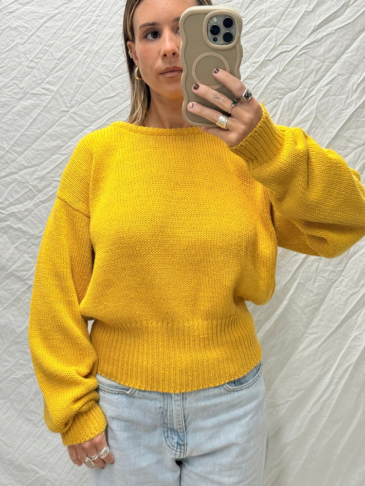 80's Mustard Knit Jumper