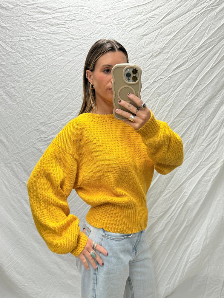 80's Mustard Knit Jumper