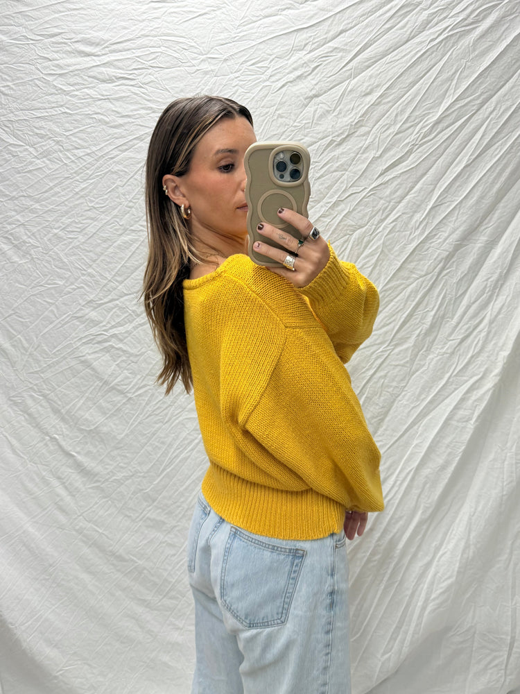 80's Mustard Knit Jumper