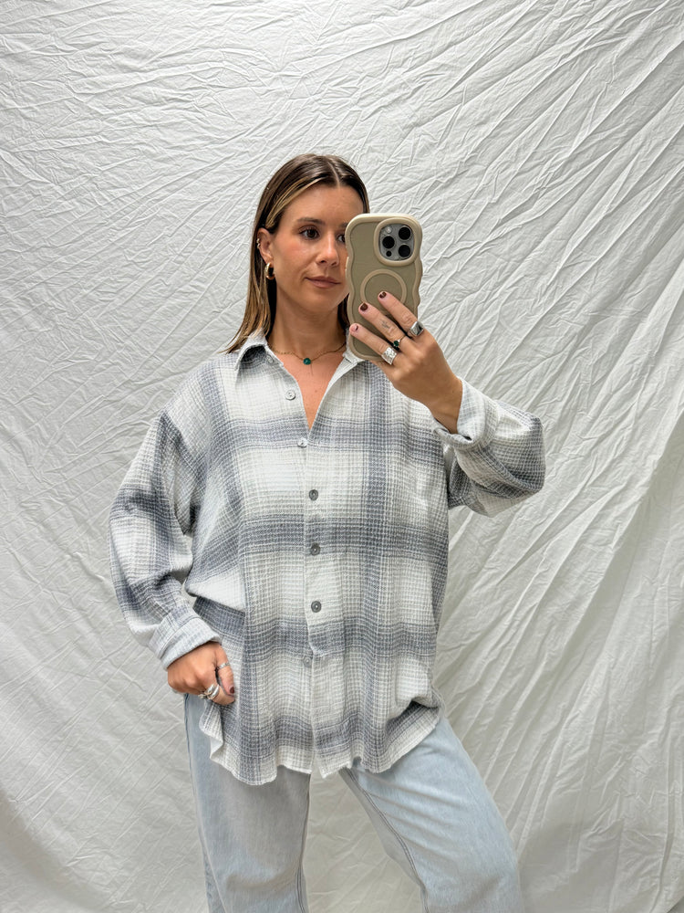 90's Cotton Waffle Knit Plaid