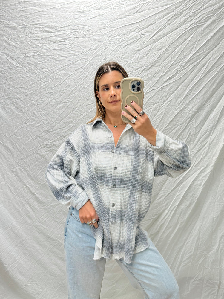 90's Cotton Waffle Knit Plaid