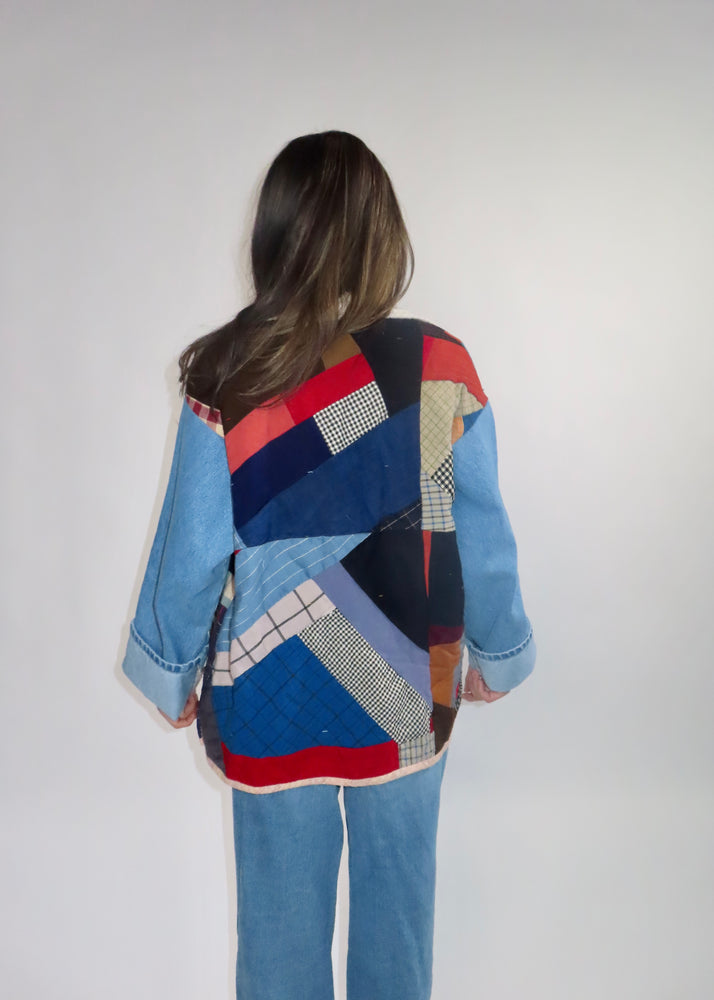 Handmade Quilted Jacket - Leopard Patchwork