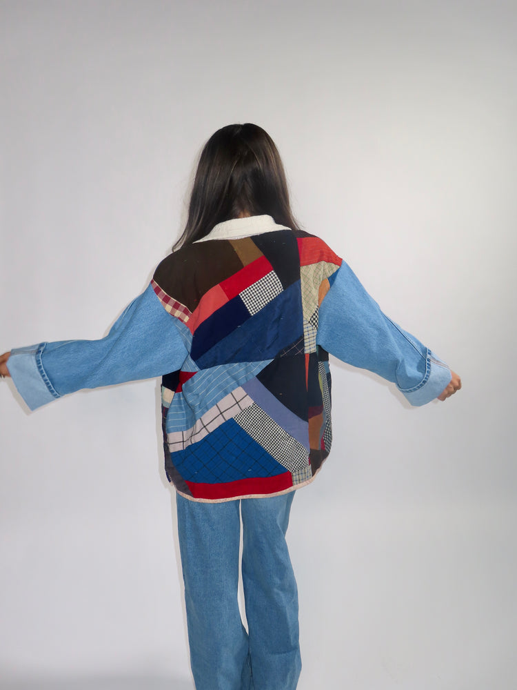 Handmade Quilted Jacket - Leopard Patchwork