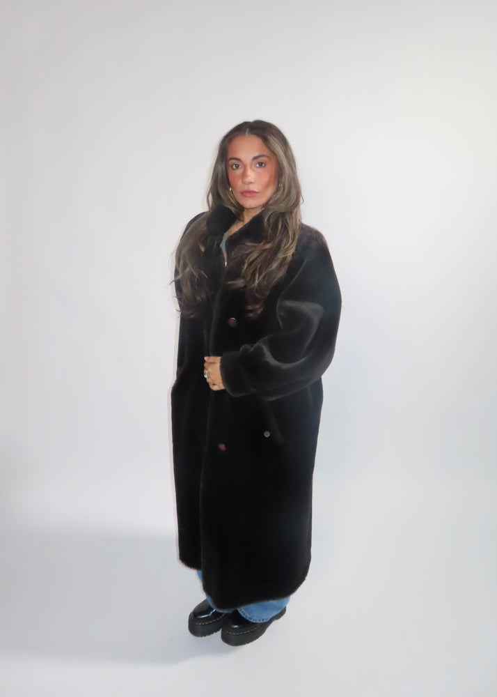 Vintage Mocha Faux Fur Coat